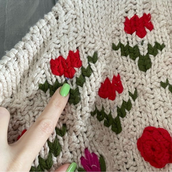 Free People Rosebud Cardi Size Medium NWT with defects $298 - Picture 3 of 16